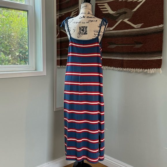 Marine Layer Sadie Striped Tie Shoulder Midi Dress - Picture 6 of 10